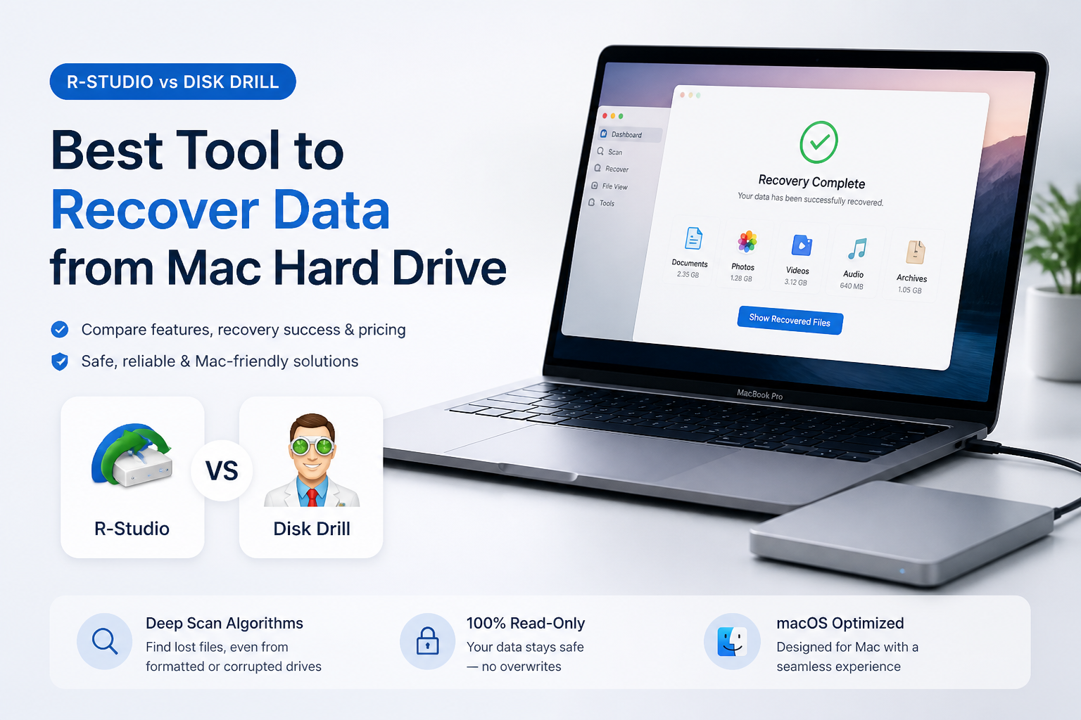 R-Studio vs Disk Drill: Best tool to Recover Data from Mac Hard Drive