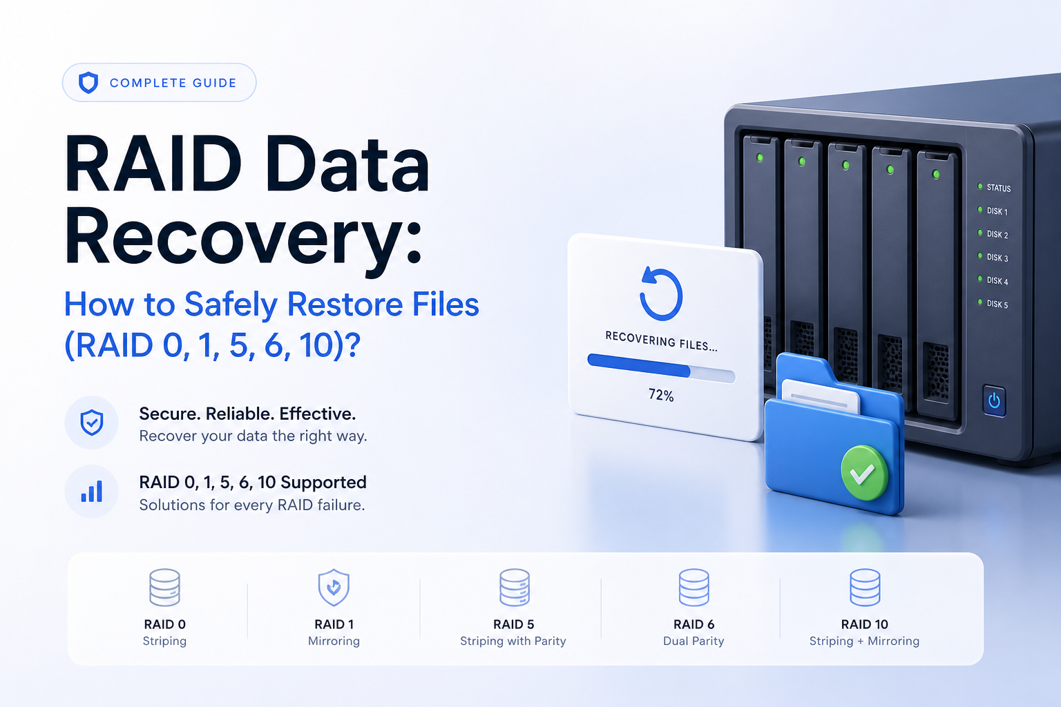 RAID Data Recovery: How to Safely Restore Files (RAID 0, 1, 5, 6, 10)?